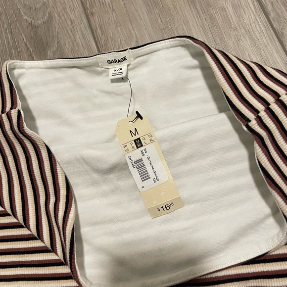 NWT Garage Striped Tube Top cropped shirt - Picture 2 of 3